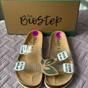 NWT Biostep Transparent ladies sandals, 8 1/2.